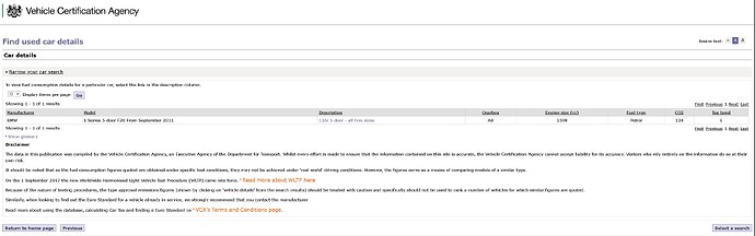 Vehicle Certification Authority Information